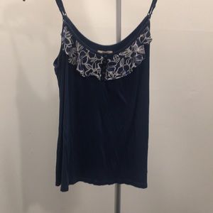 Blue tank flower neck